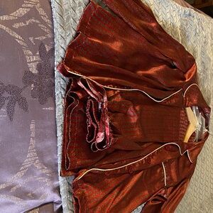 Victoria's Secret Burgundy Satin Pajama Set